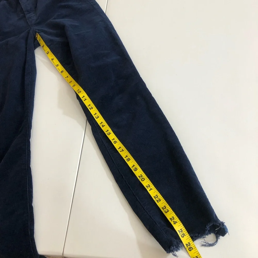 Mother high waisted looker ankle chew hopscotch blue corduroy size 25 - Picture 13 of 15